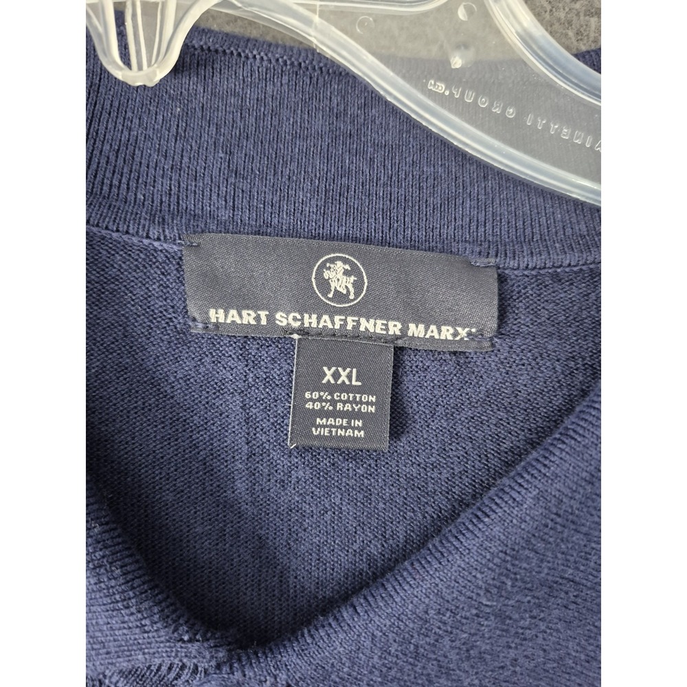 Hart Schaffner Marx Men's Short-Sleeve Shirt Sweater XXL Blue Button Front NWT - Picture 6 of 8
